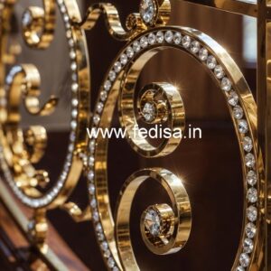 Modern Brass Crystal Railing for Home Interiors CR-6387