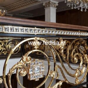Royal Brass Crystal Staircase Railing Designs CR-6393