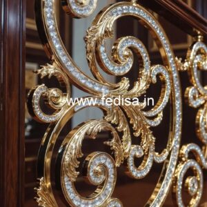 Brass Crystal Railing with Golden Finish CR-6404