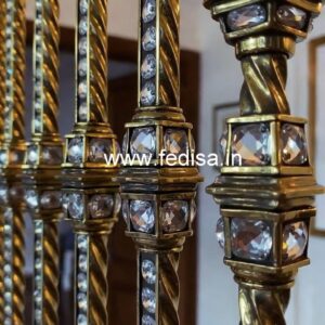 Luxury Staircase Ideas with Brass Crystal Railing CR-6405