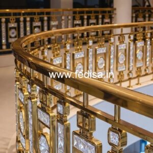 Elegant Staircase Brass Crystal Railings CR-6411