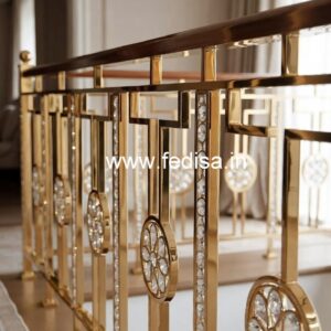 Brass Crystal Railing for Duplex Homes CR-6413