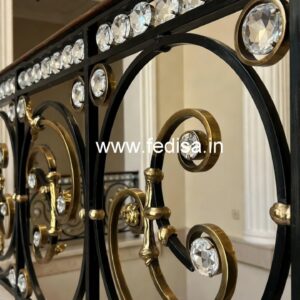 Fancy Brass Crystal Railing Designs CR-6425