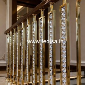 Luxury Interior Decor with Brass Crystal Railings CR-6426
