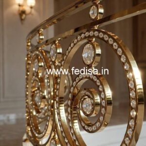 Modern Staircase Brass Crystal Designs CR-6427