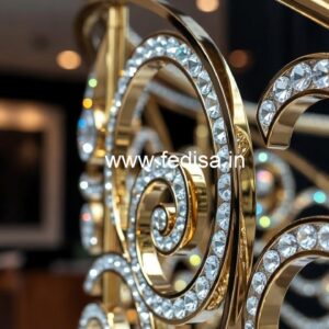 Designer Crystal Brass Stair Railings CR-6429