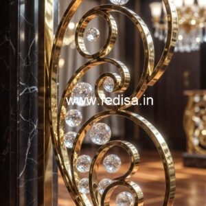 Designer Luxury Brass Crystal Railings CR-6435