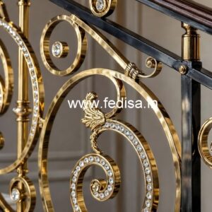 Stylish Golden Brass Crystal Railings CR-6463