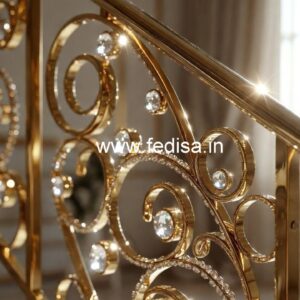Classic Interior Crystal Brass Railings CR-6483
