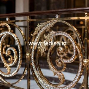 Elegant Brass Crystal Railing with LED Lighting CR-6486