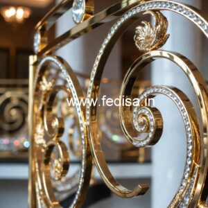 Designer Brass Crystal Stair Railings for Villas CR-6491