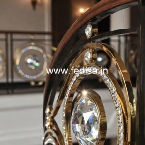 Elegant Crystal Brass Railing Designs CR-6498