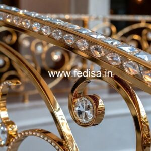 Custom Brass Crystal Railings for Homes CR-6504