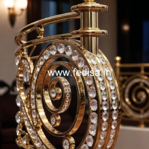 Modern Interior Design with Brass Crystal Railing CR-6506
