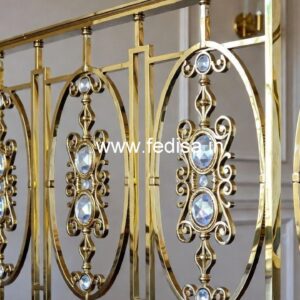 Designer Brass Crystal Railings for Interiors CR-6513