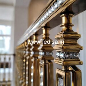 Luxury Staircase Brass Crystal Railings CR-6518