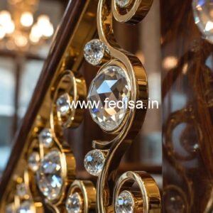 Designer Interior Brass Crystal Railings CR-6519