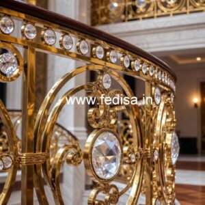 Designer Brass Crystal Railings for Homes CR-6527