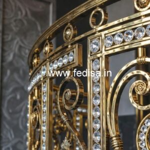 Elegant Brass Crystal Railings with Lighting CR-6528