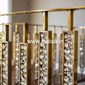 Modern Brass Crystal Stair Railings CR-6529