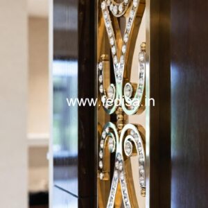 Premium Brass Crystal Railing with Glass CR-6536