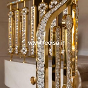 Designer Brass Crystal Railings for Apartments CR-6558