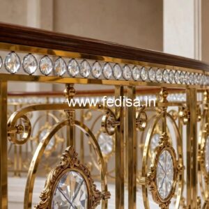 Elegant Brass Crystal Railings for Interiors CR-6560