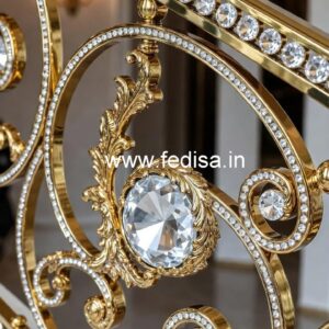 Stylish Brass Crystal Railings for Duplex Homes CR-6561