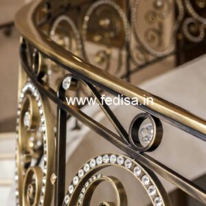 Elegant Brass Crystal Railings for Modern Homes CR-6574