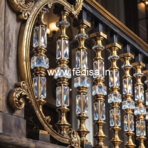 Elegant Brass Crystal Railings for Home Interiors CR-6578