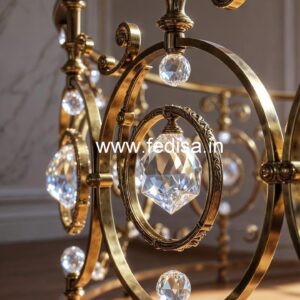 Contemporary Brass Crystal Stair Railings CR-6590