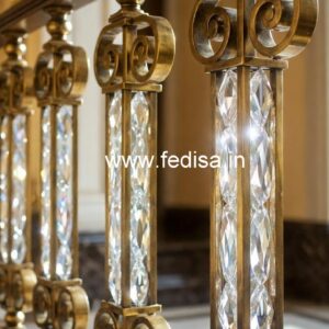 Premium Staircase Brass Crystal Railings CR-6603