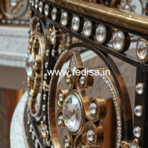 Elegant Brass Crystal Railings for Staircase CR-6605