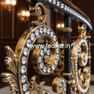 Elegant Brass Crystal Railings for Duplex CR-6618