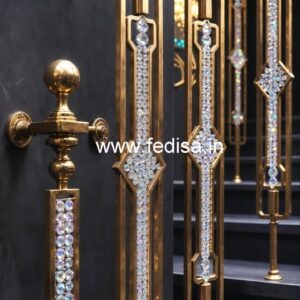 Designer Brass Crystal Railings for Modern Interiors CR-6630