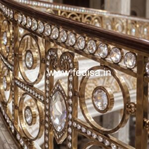Elegant Brass Crystal Railings for Luxury Interiors CR-6648