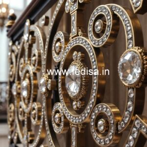 Designer Brass Crystal Railings for Modern Homes CR-6649