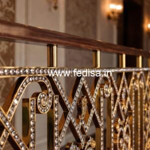 Elegant Brass Crystal Railings for Modern Interiors CR-6660
