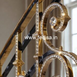 Designer Brass Crystal Railings for Grand Staircases CR-6666