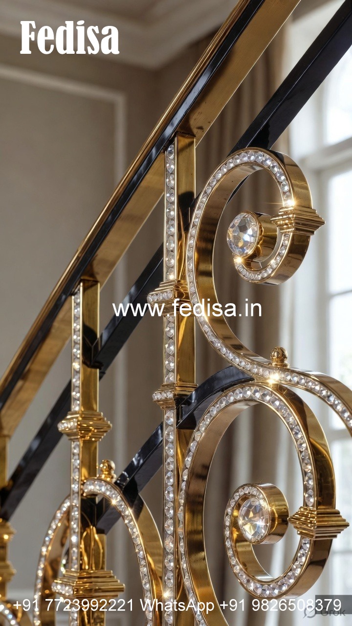 Designer Brass Crystal Railings for Grand Staircases CR-6666