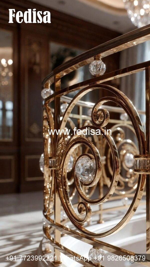 Royal Brass Crystal Railings for Modern Villas CR-6677 - Fedisa