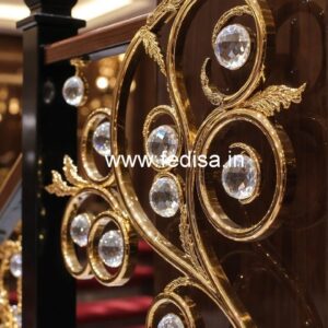 Elegant Brass Crystal Railings for Grand Staircases CR-6682