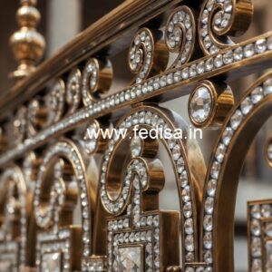 Elegant Brass Crystal Stair Railing Designs CR-6688