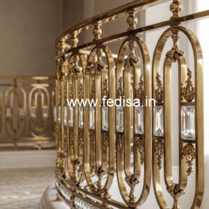 Elegant Brass Crystal Stair Railing Designs CR-6690