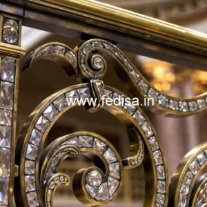 Elegant Staircase Brass Crystal Railings CR-6715