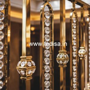 Designer Handcrafted Brass Crystal Railing CR-6720