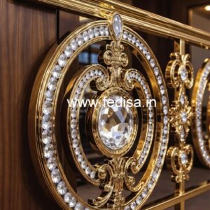 Stylish Brass Crystal Stair Railings CR-6722