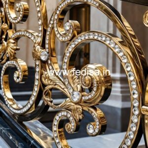 Golden Brass Crystal Railing Designs CR-6723