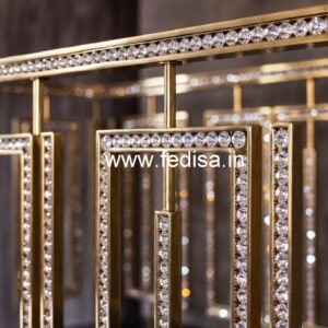 Elegant Crystal Embedded Brass Railings CR-6726