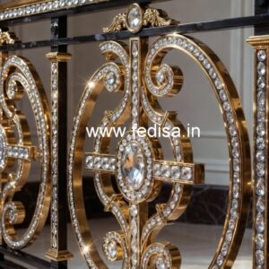 Luxury Interior Decor with Brass Crystal Railings CR-6730